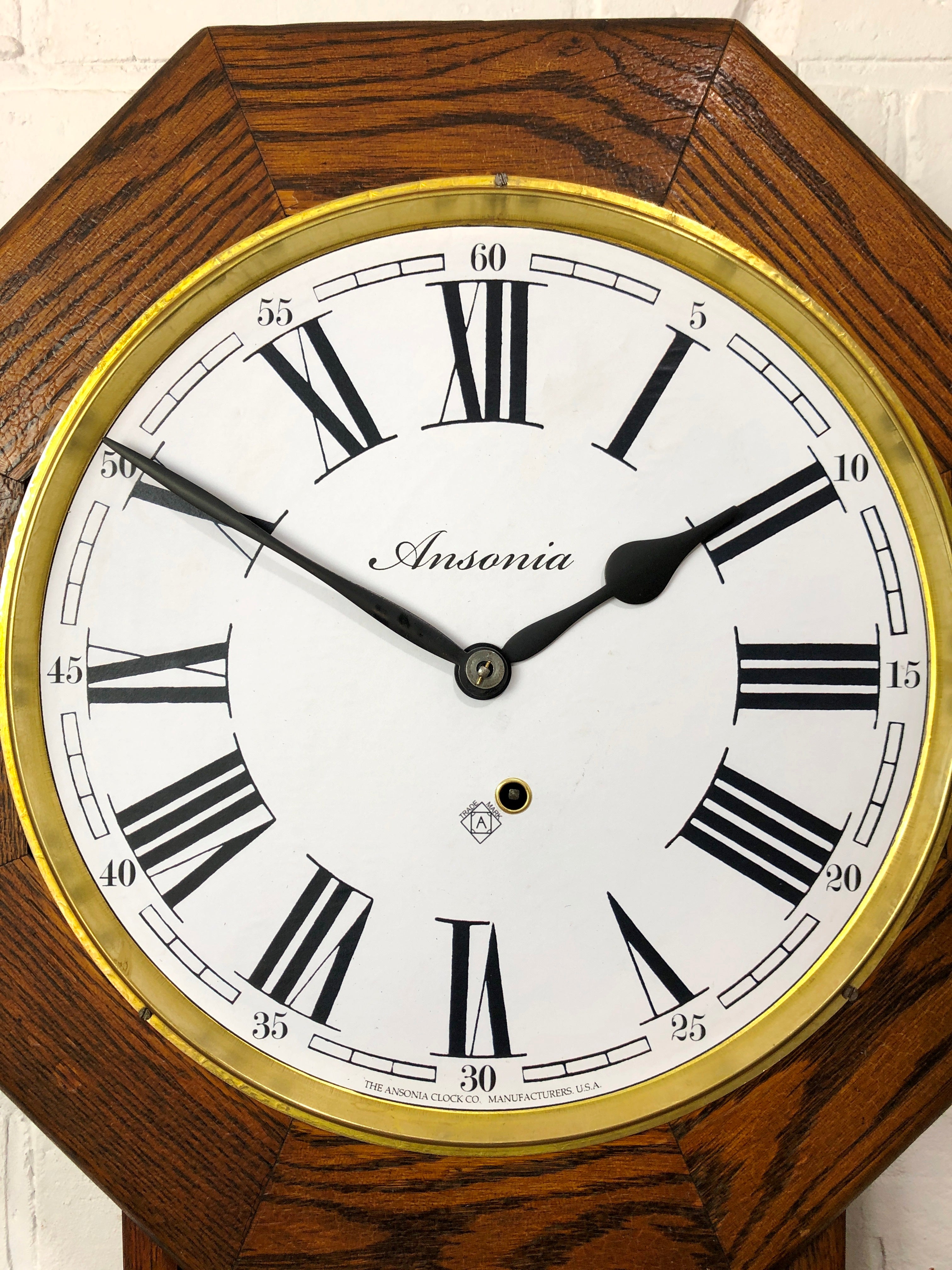 Antique ANSONIA Drop Dial Octagon Wall Clock | eXibit collection