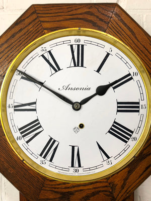 Antique ANSONIA Drop Dial Octagon Wall Clock | eXibit collection