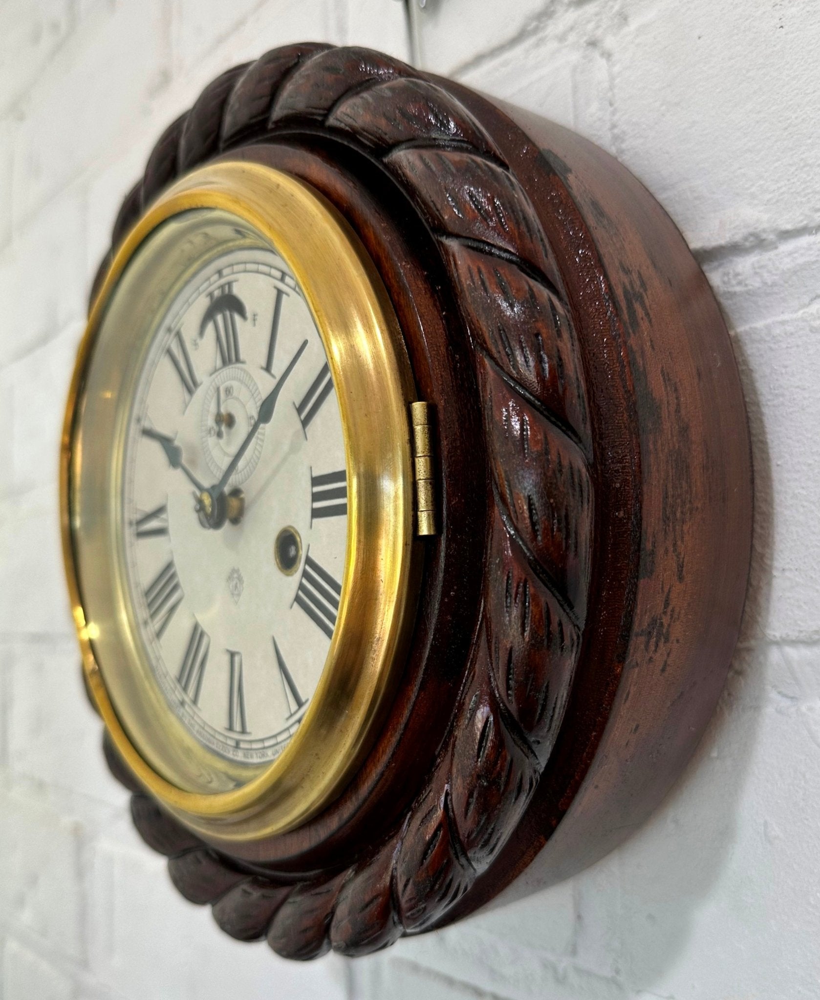 Antique Ansonia Cable Lever Wall Clock | Adelaide Clocks