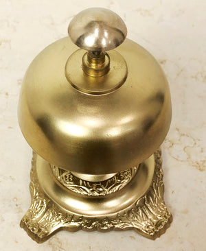 Vintage BRASS Hotel Shop Counter Desk Service Bell | Adelaide Clocks
