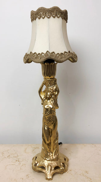 Vintage Lady Figure Gold Table Lamp | eXibit collection