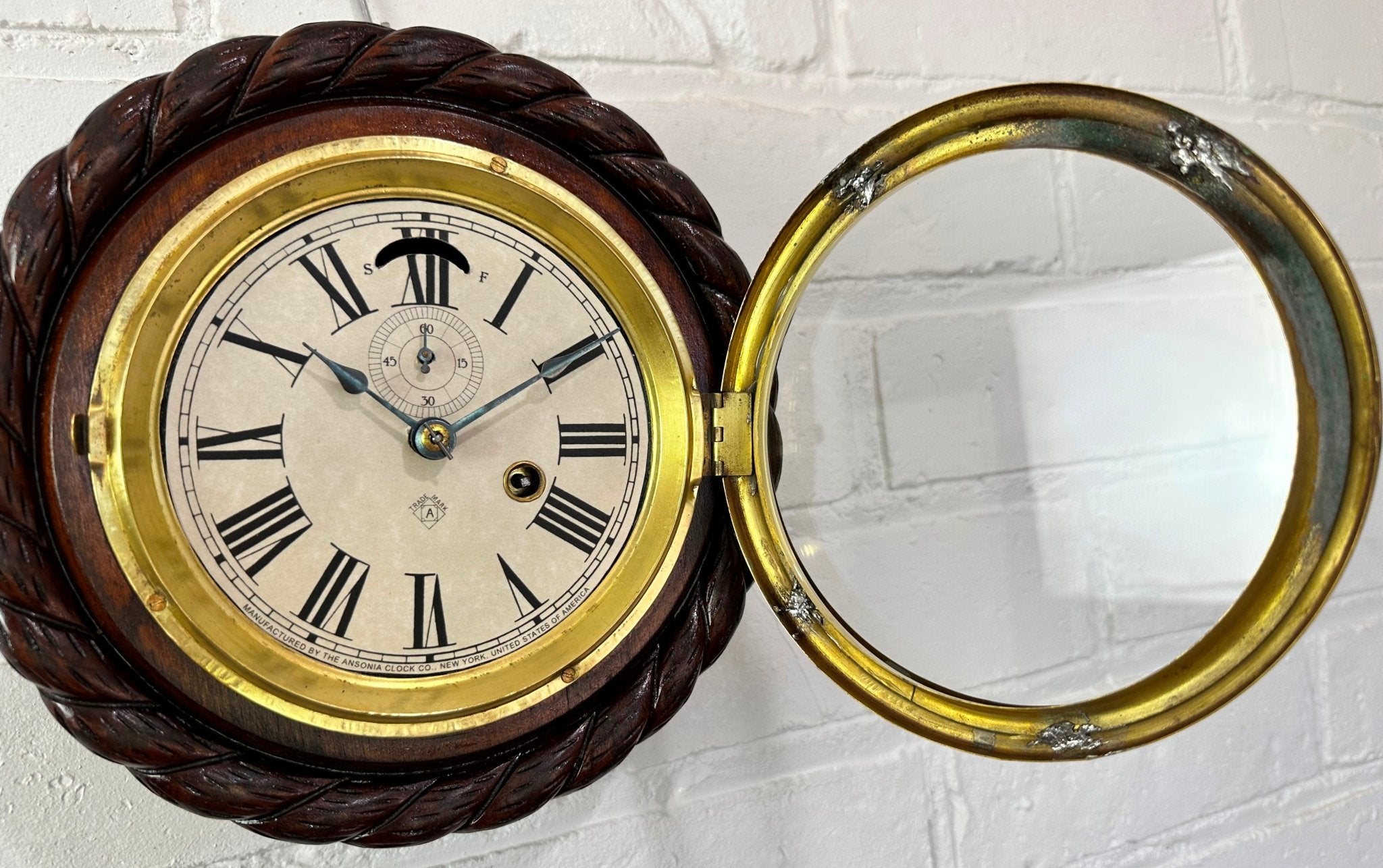 Antique Ansonia Cable Lever Wall Clock | Adelaide Clocks