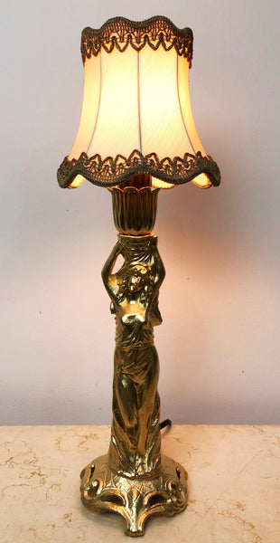 Vintage Lady Figure Gold Table Lamp | eXibit collection