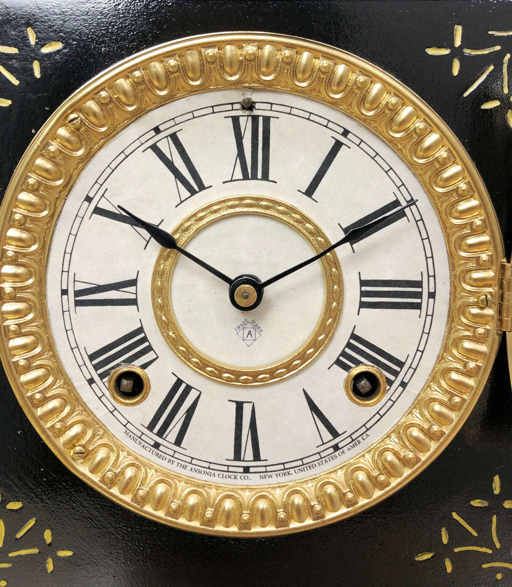 Antique ANSONIA U.S.A Cast Iron Mantel Clock | eXibit collection