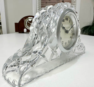 Vintage French Diamond Crystal Cut Desk Alarm Clock | eXibit collection