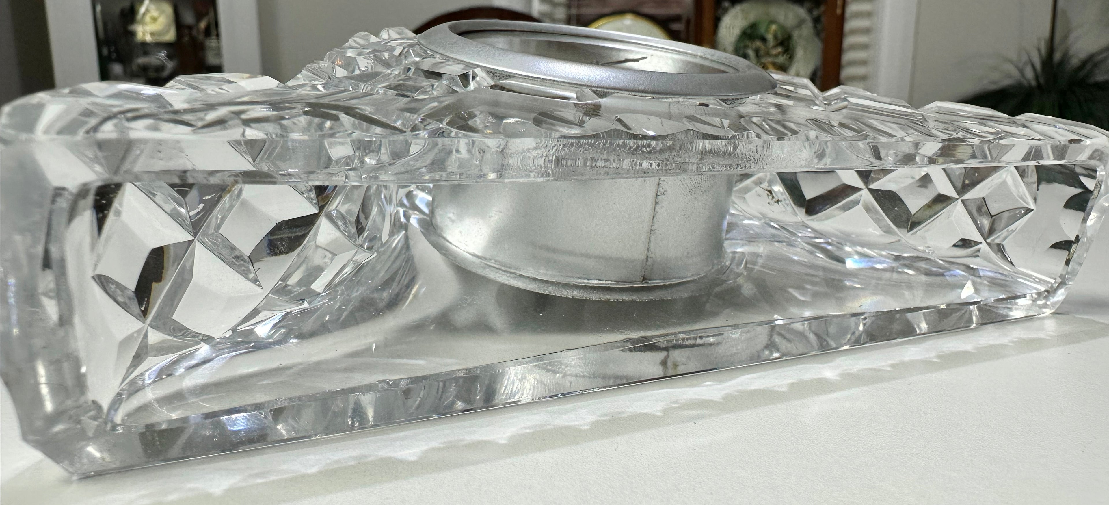 Vintage French Diamond Crystal Cut Desk Alarm Clock | eXibit collection