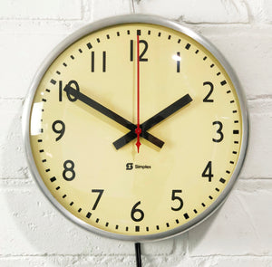 Vintage SIMPLEX Electric Wall School Clock | eXibit collection