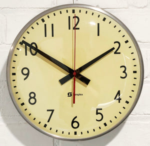 Vintage SIMPLEX Battery Wall School Clock | eXibit collection