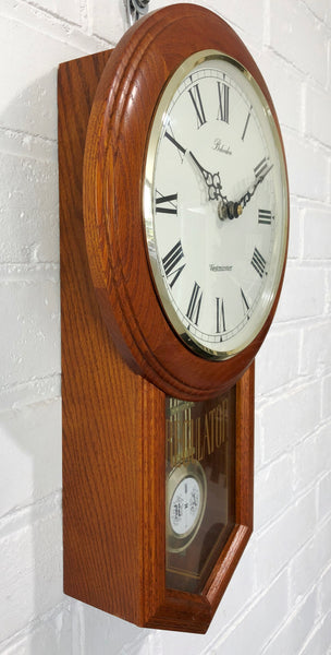 Vintage Westminster Musical Chime Regulator Battery Wall Clock | eXibit collection