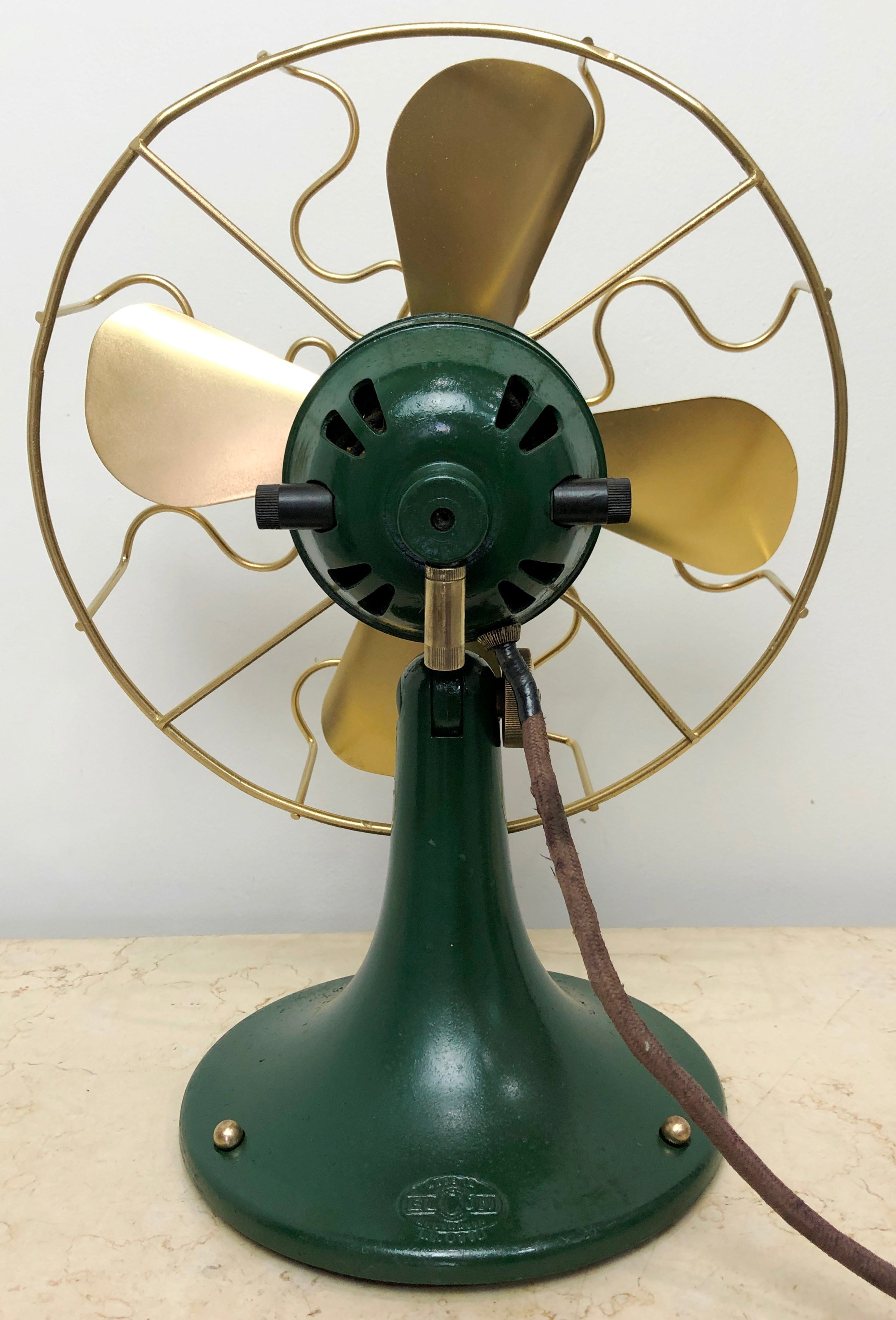 Vintage AUSTRALIAN Cast Iron ELCON Brass Fan | eXibit collection