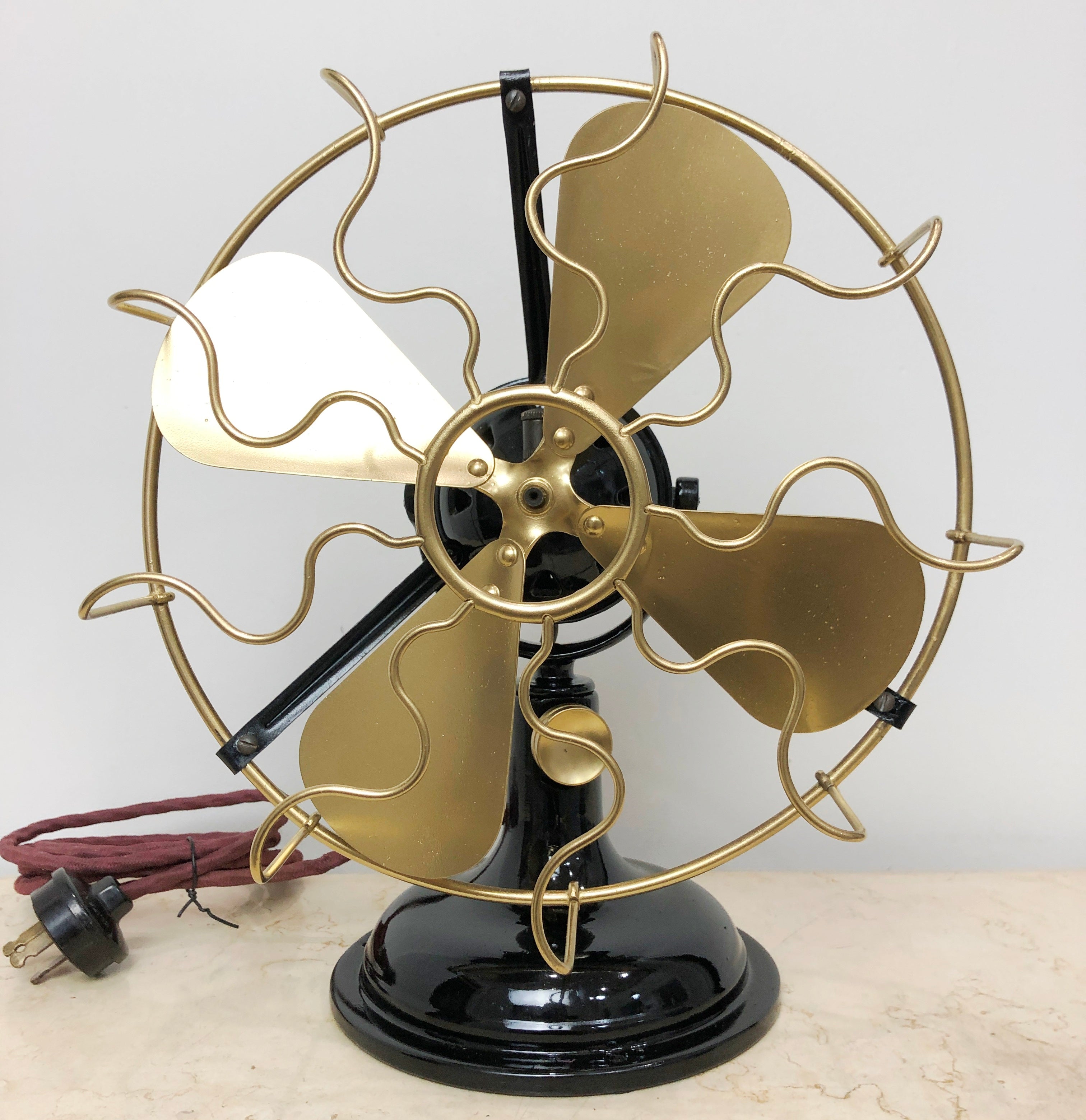 Vintage Cast Iron UNIVERSAL Italy Brass Fan | eXibit collection