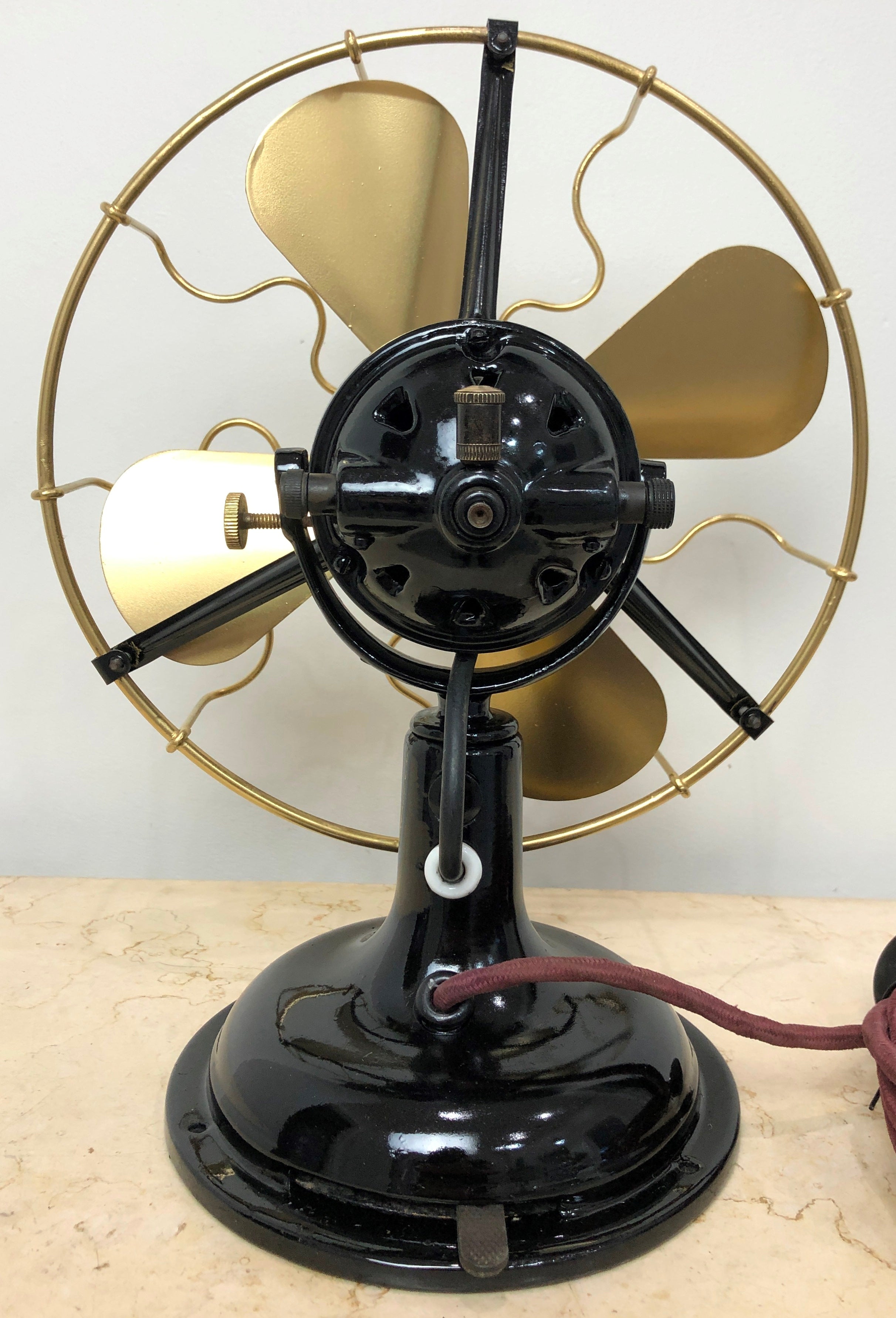 Vintage Cast Iron UNIVERSAL Italy Brass Fan | eXibit collection