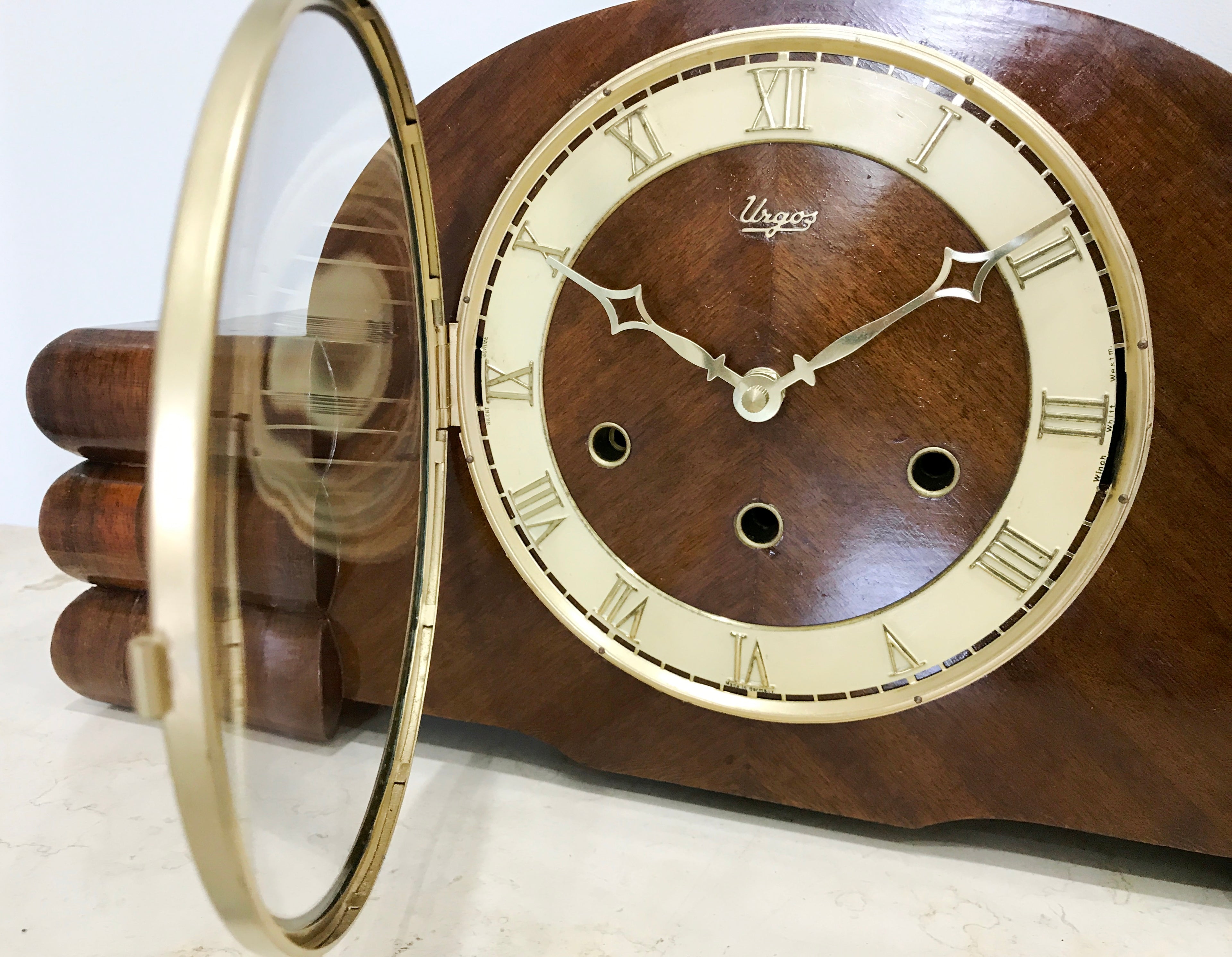 Original Vintage URGOS Battery Mantel Clock | eXibit collection