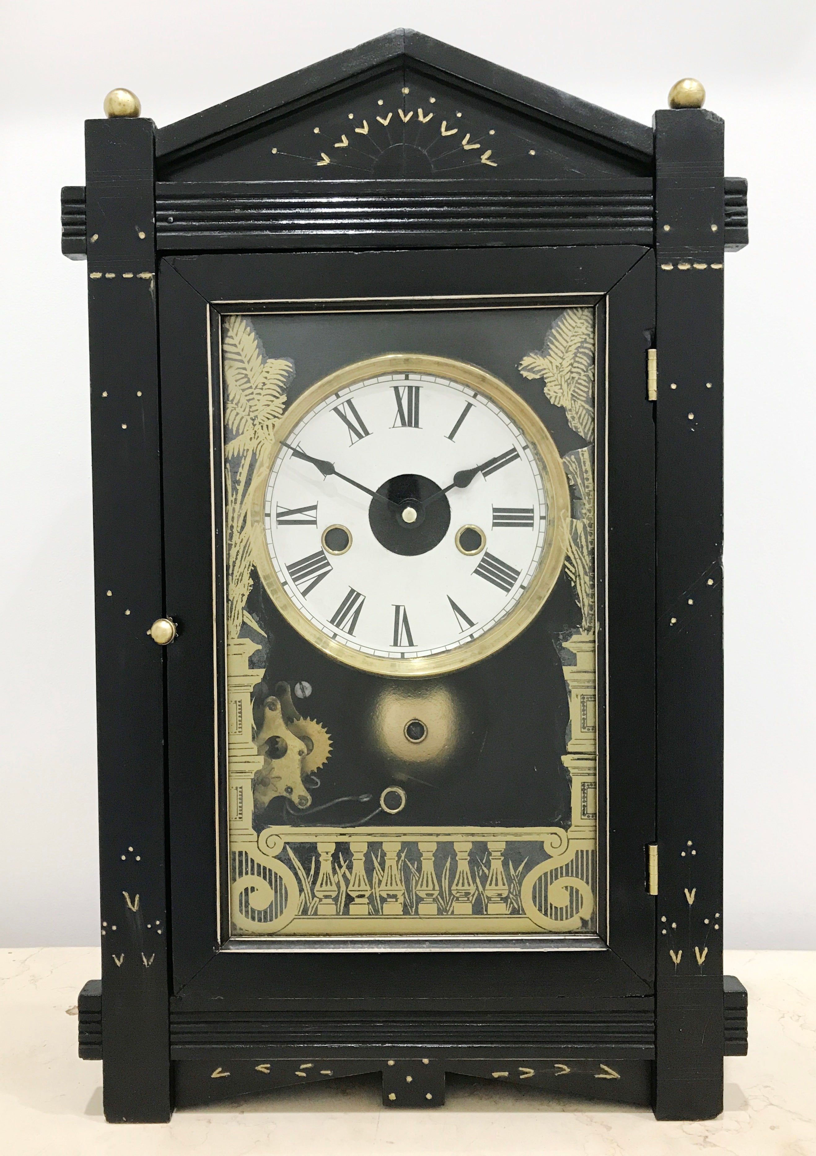 Antique JEROME Cathedral Quartz Battery Mantel Clock | eXibit collection