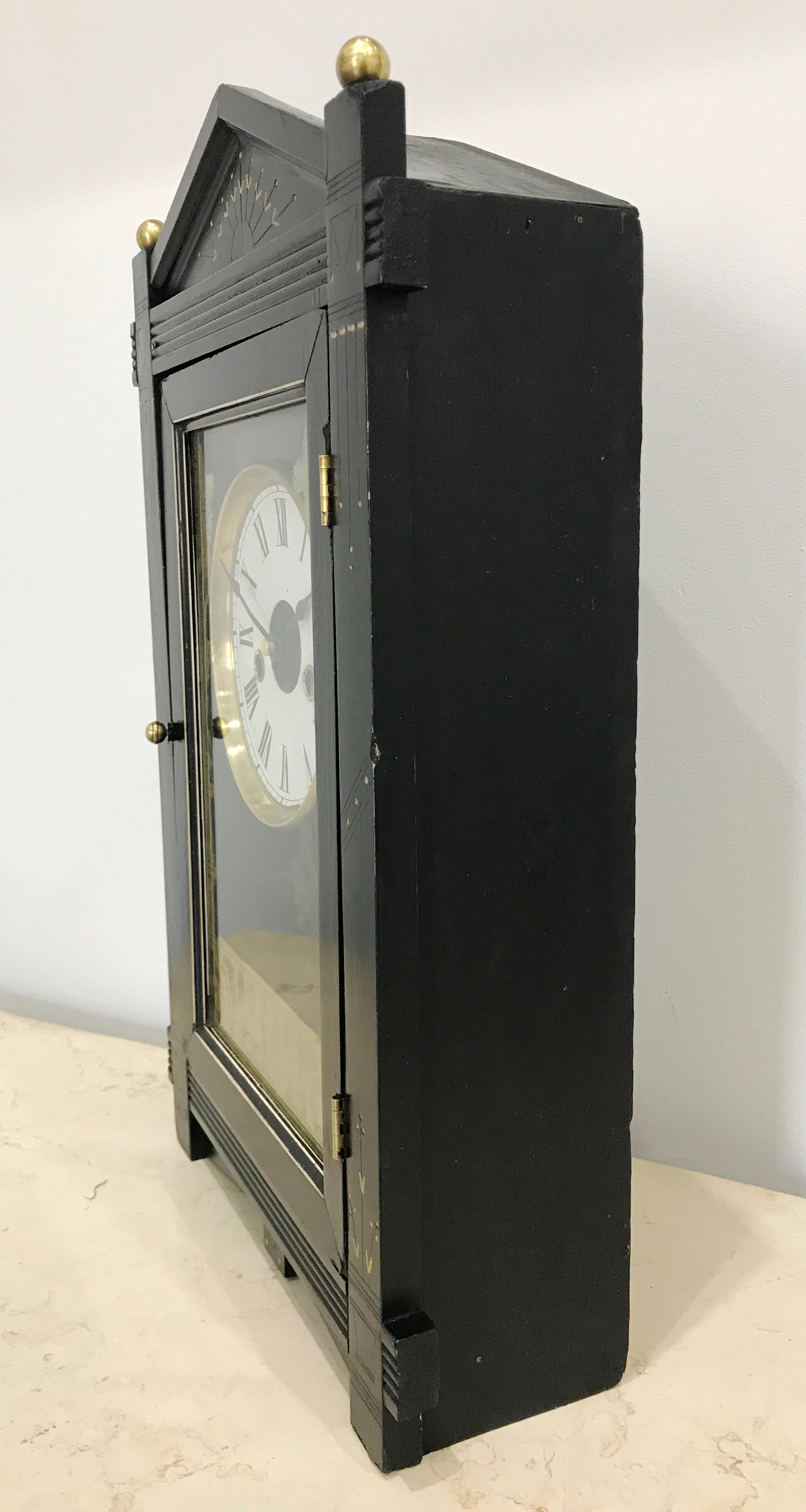 Antique JEROME Cathedral Quartz Battery Mantel Clock | eXibit collection