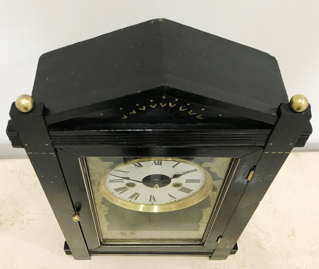Antique JEROME Cathedral Quartz Battery Mantel Clock | eXibit collection