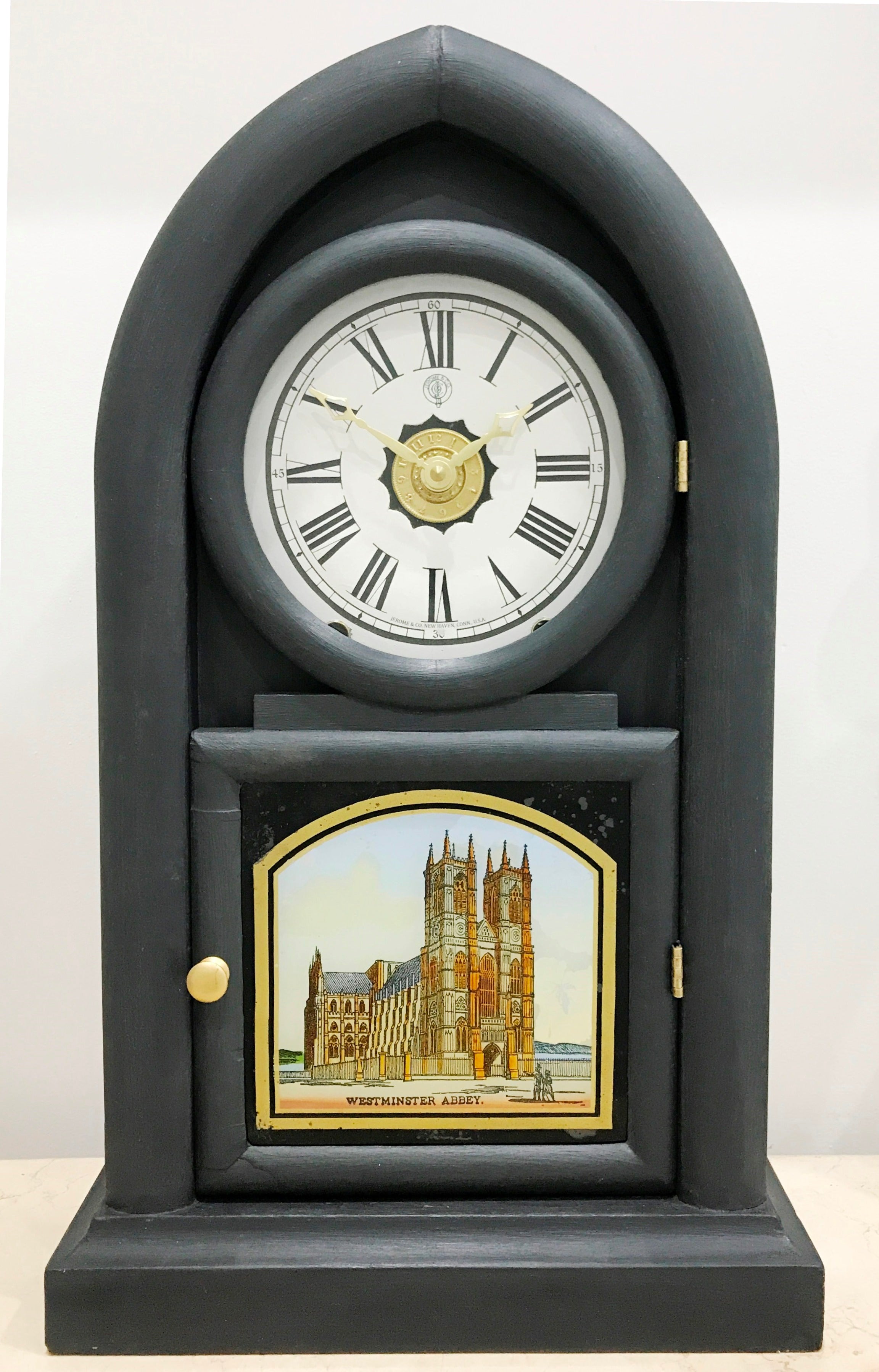 Antique Jerome Cathedral Westminster Abby Battery Mantel Clock | Adelaide Clocks