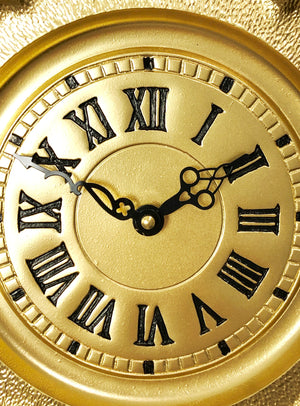 Vintage Ornate Solid Brass Plate Battery Wall Clock | eXibit collection
