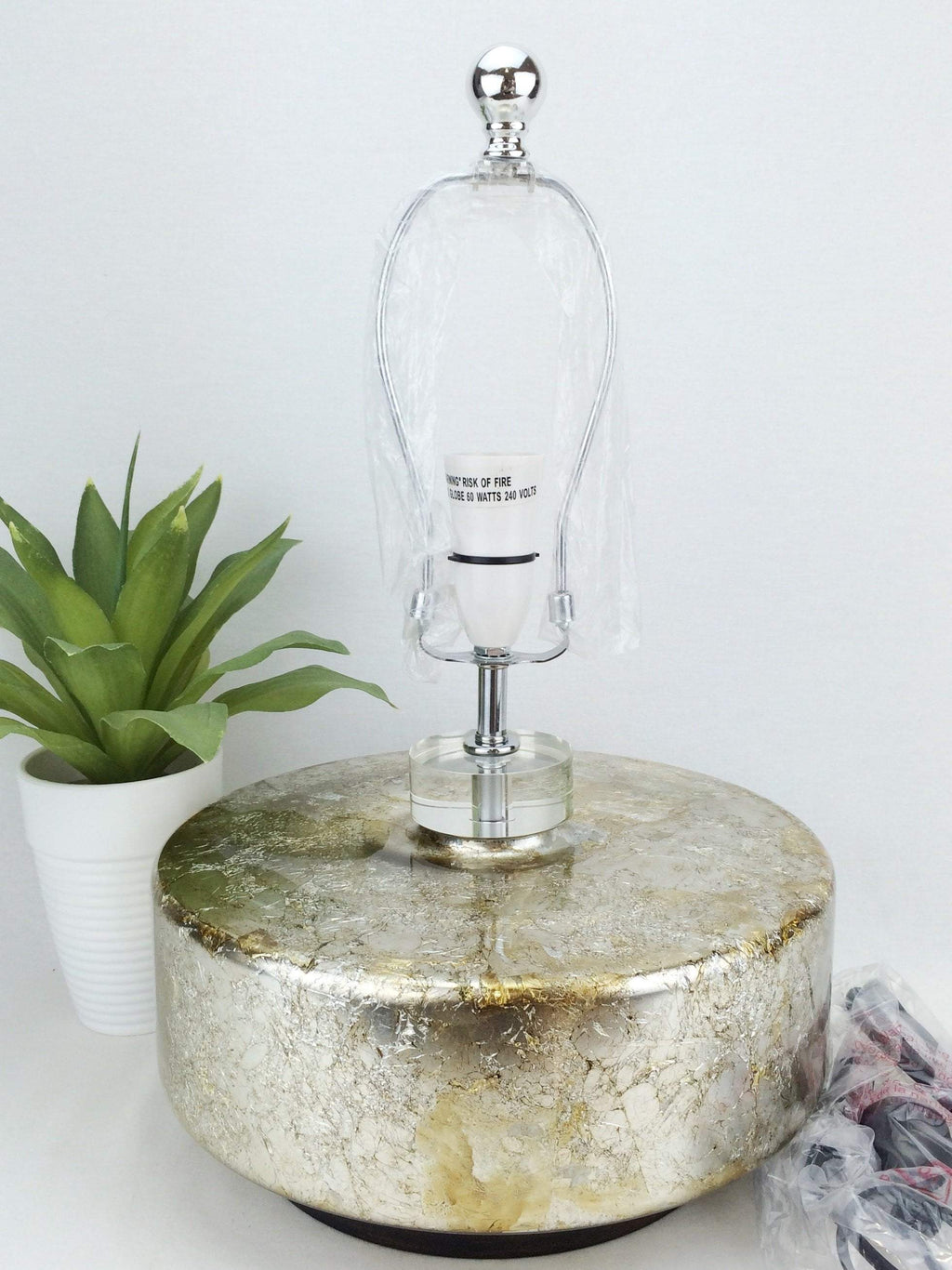 Vintage Rustic Style Crackle Look Table Lamp Base | eXibit collection