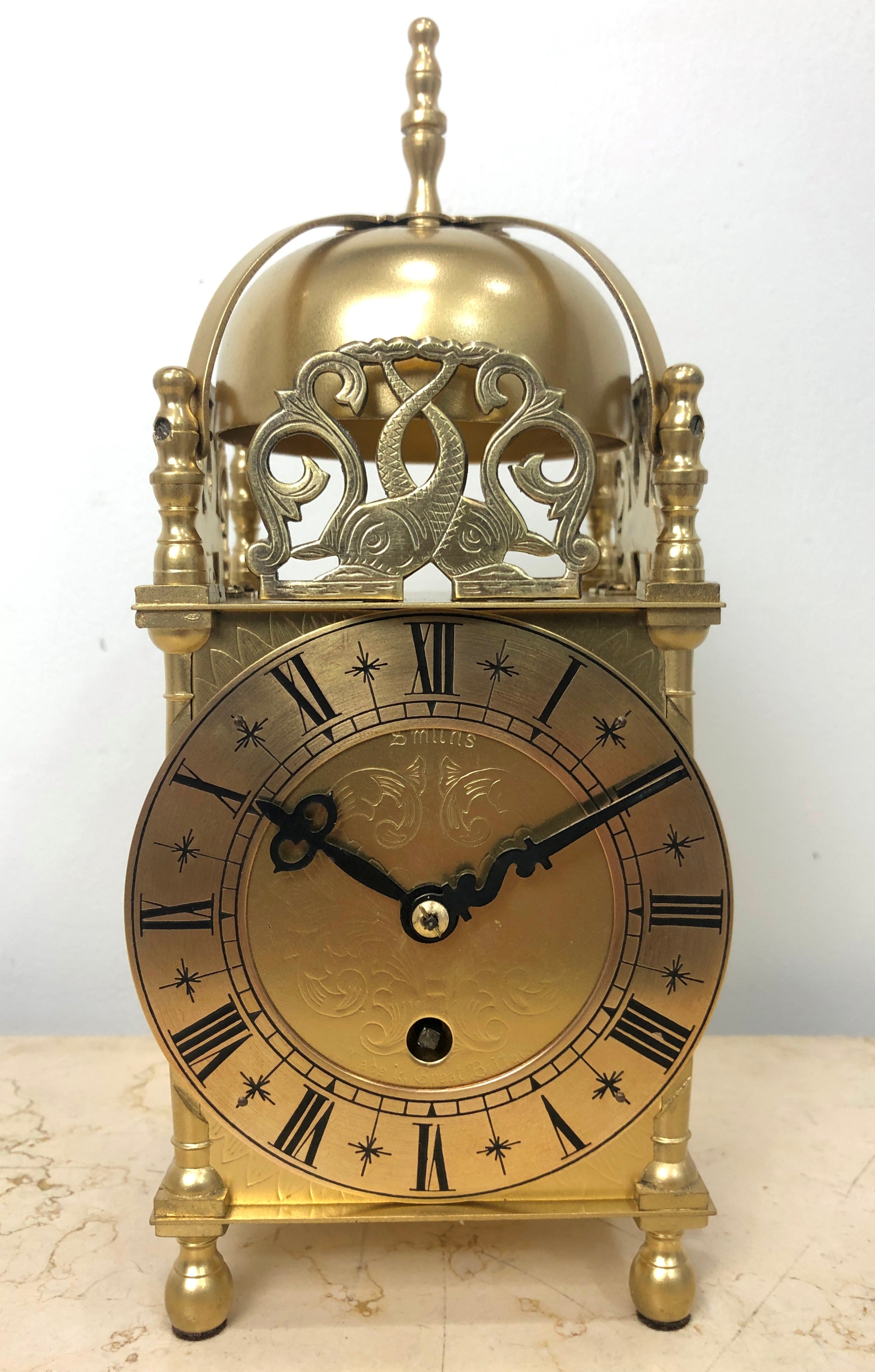 Vintage Brass Lantern Smiths England Bell Mantel Clock | eXibit collection