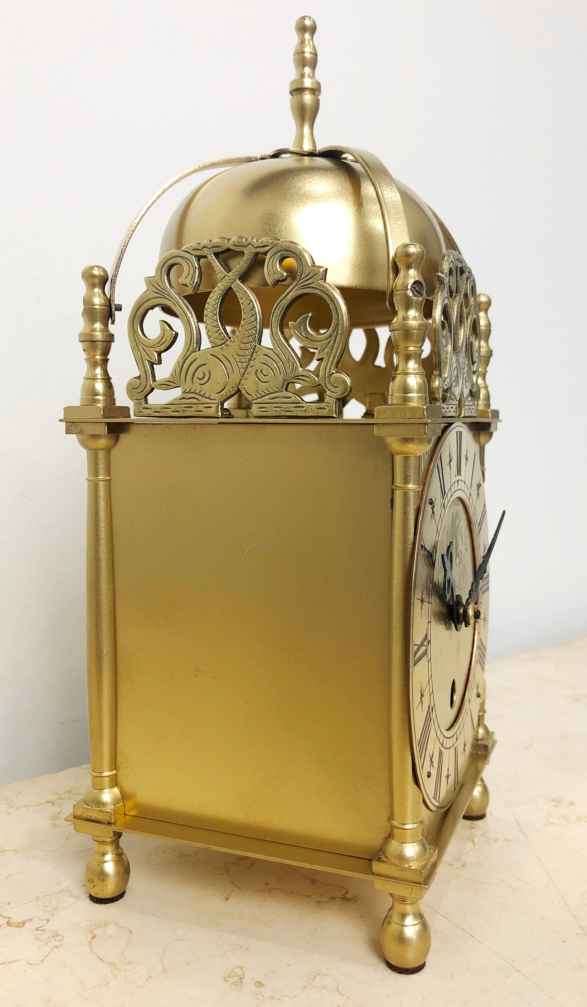 Vintage Brass Lantern Smiths England Bell Mantel Clock | eXibit collection