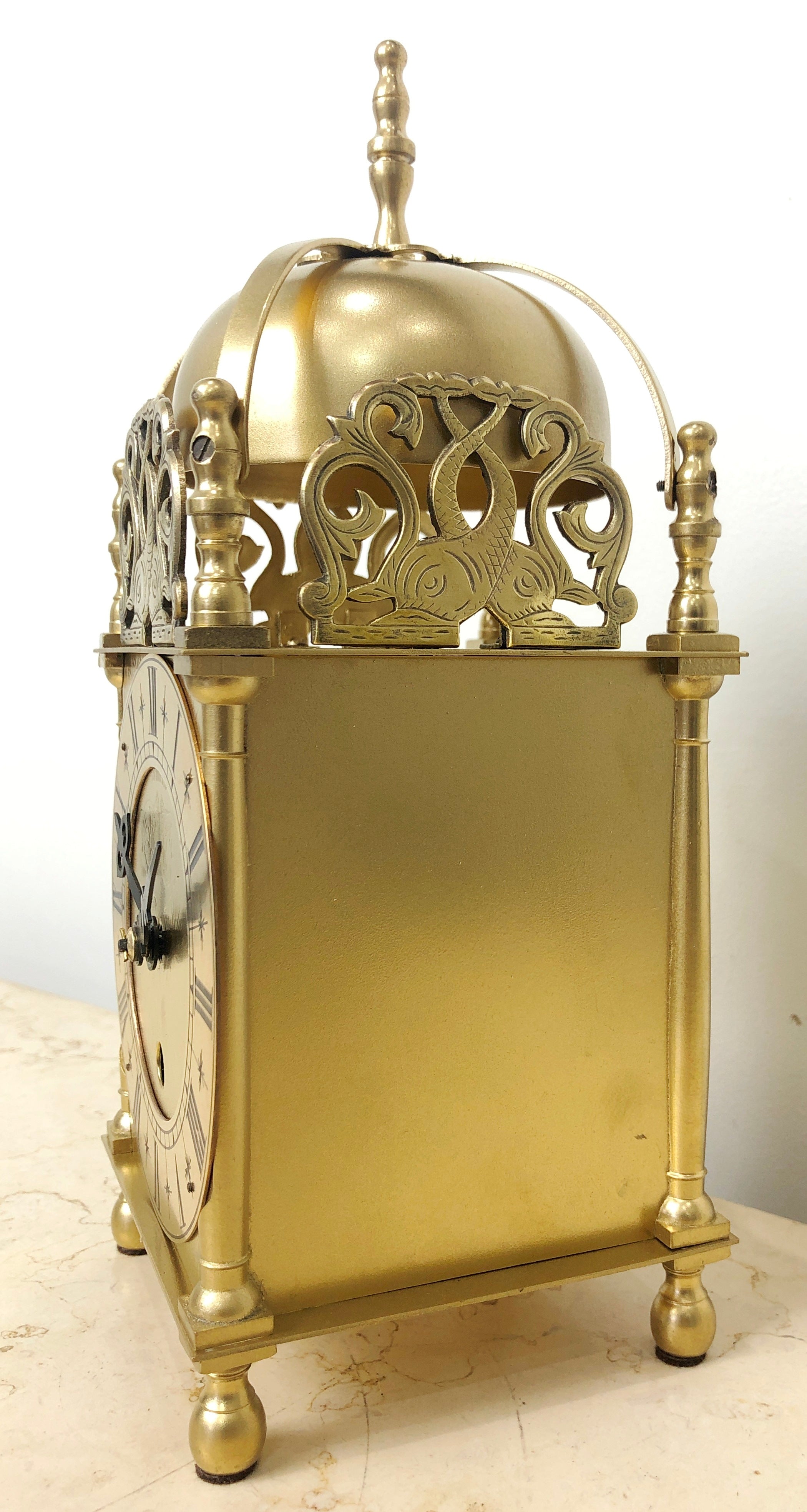 Vintage Brass Lantern Smiths England Bell Mantel Clock | eXibit collection