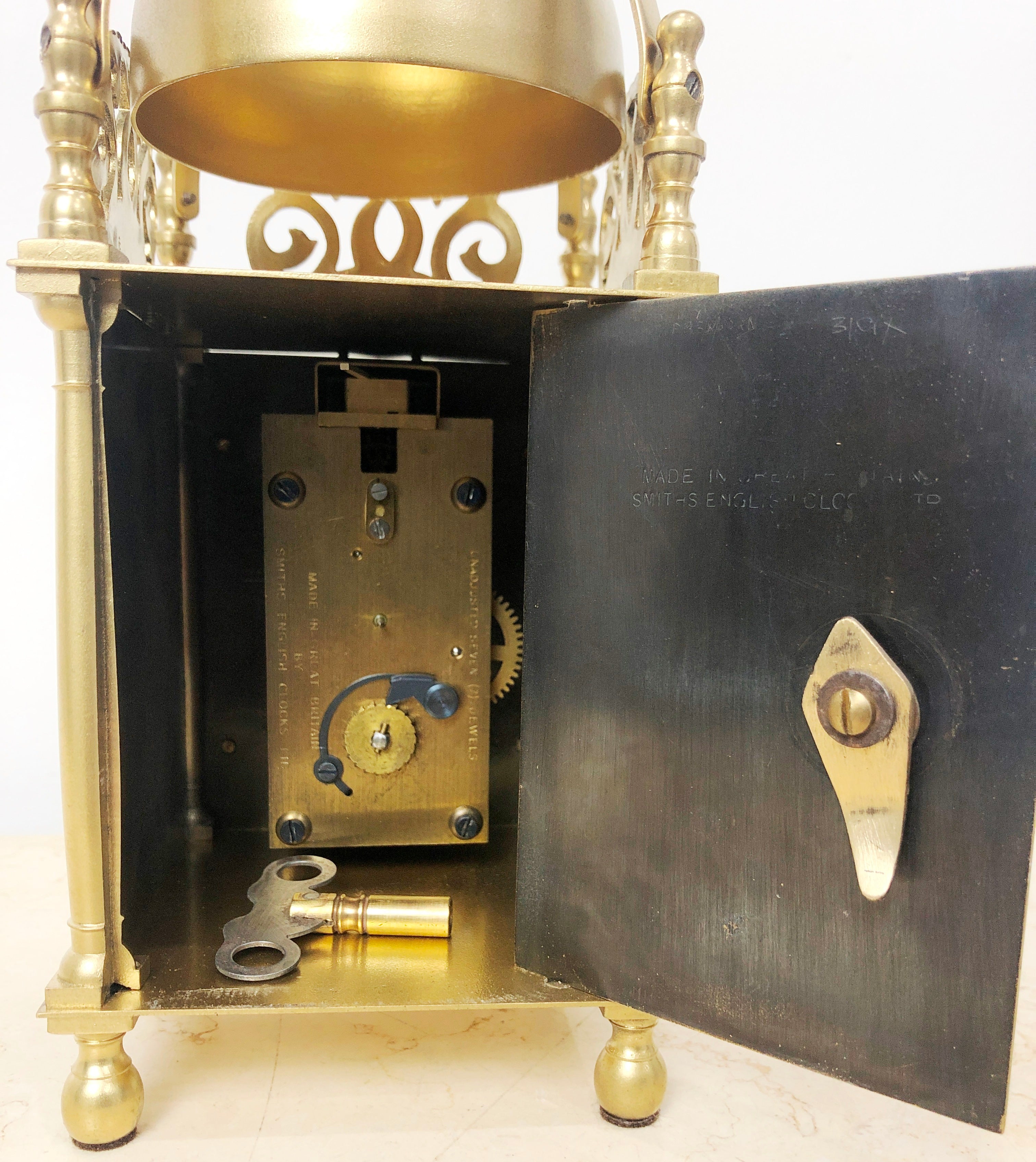 Vintage Brass Lantern Smiths England Bell Mantel Clock | eXibit collection