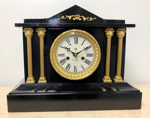 Antique WATERBURY Cast Iron Mantel Clock | eXibit collection