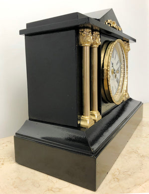 Antique WATERBURY Cast Iron Mantel Clock | eXibit collection