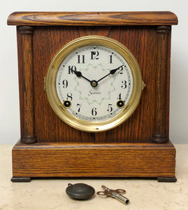 Antique Sessions Hammer Coil Chime Mantel Clock | eXibit collection