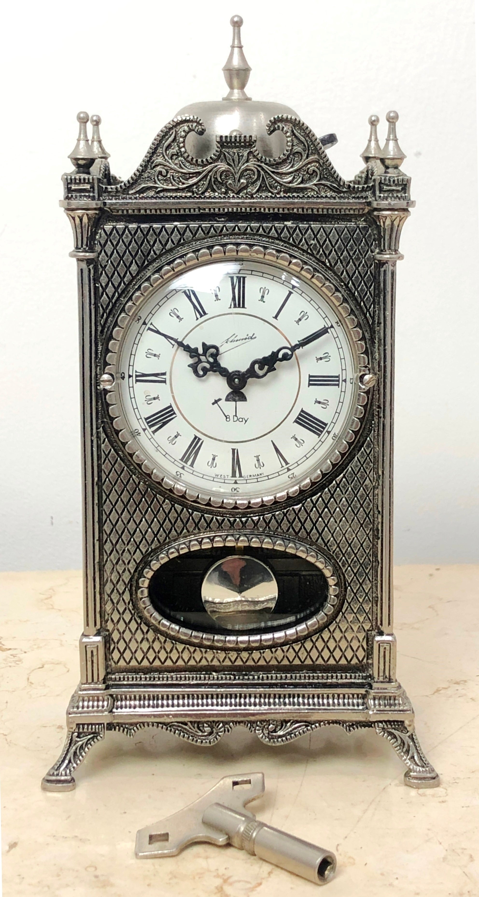 Vintage SCHMID SCHLENKER Ornate 8 Day Bell Chime Mantel Clock | eXibit collection