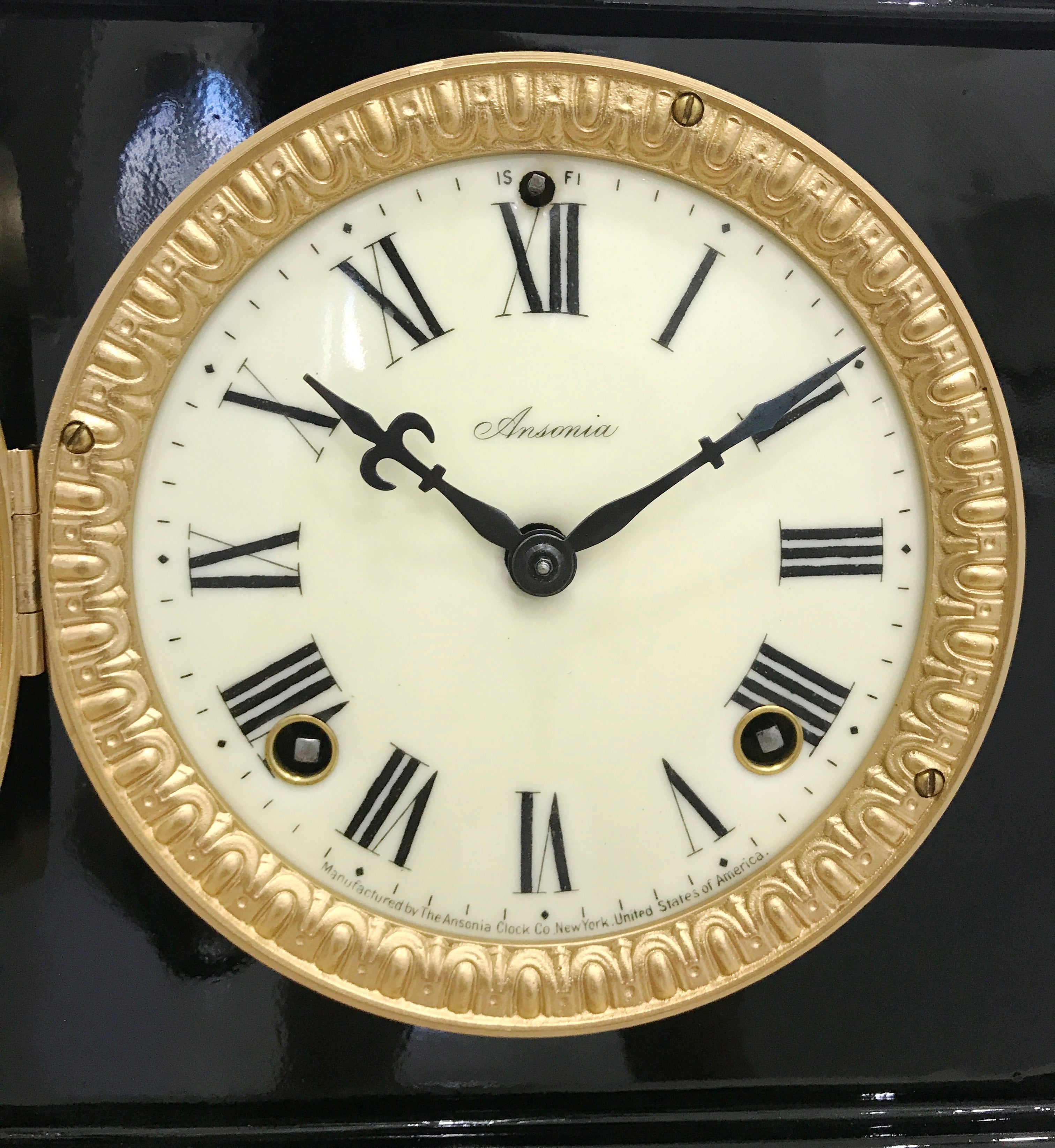 Antique ANSONIA Cast Iron Mantel Clock | eXibit collection