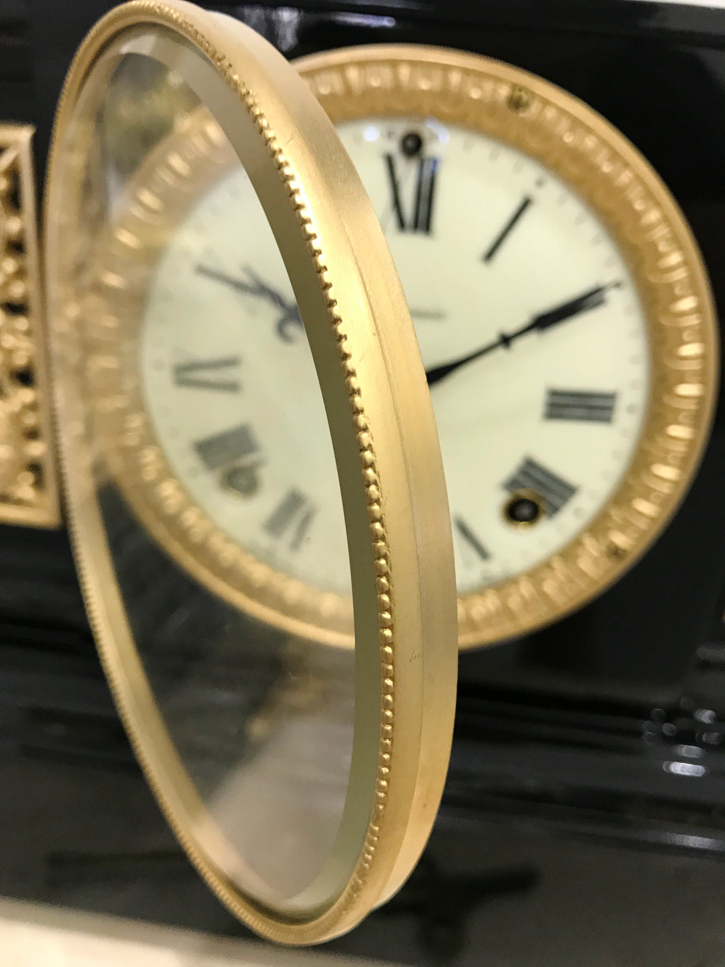 Antique ANSONIA Cast Iron Mantel Clock | eXibit collection