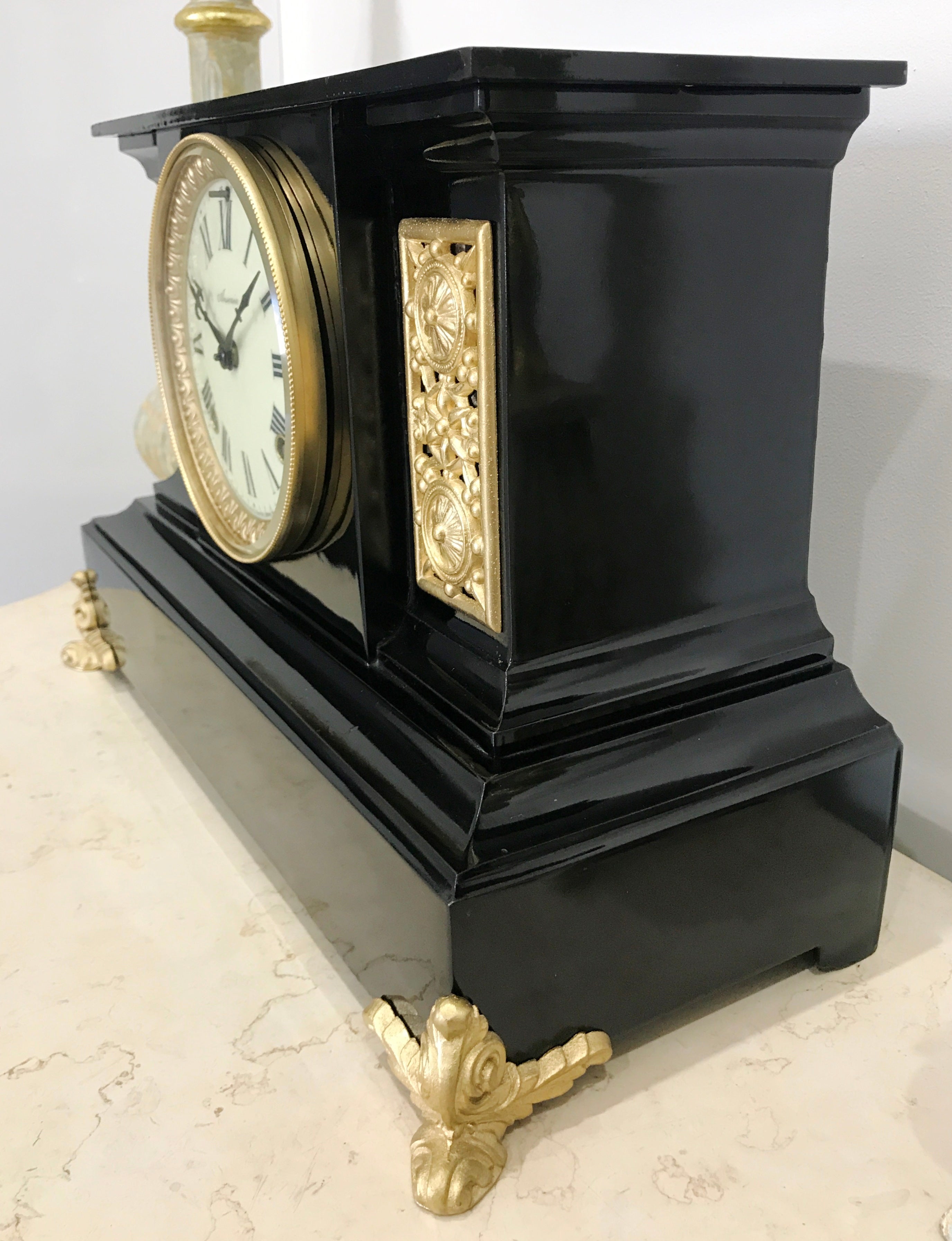 Antique ANSONIA Cast Iron Mantel Clock | eXibit collection
