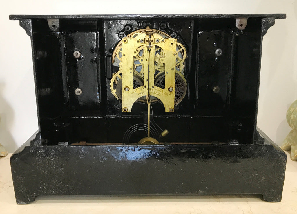 Antique ANSONIA Cast Iron Mantel Clock | eXibit collection