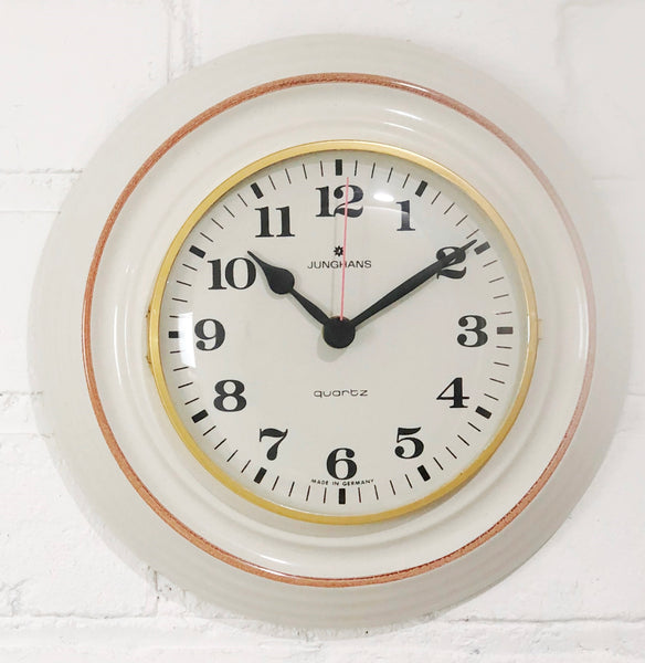 Vintage JUNGHANS Ceramic Quartz Kitchen Wall Clock | eXibit collection