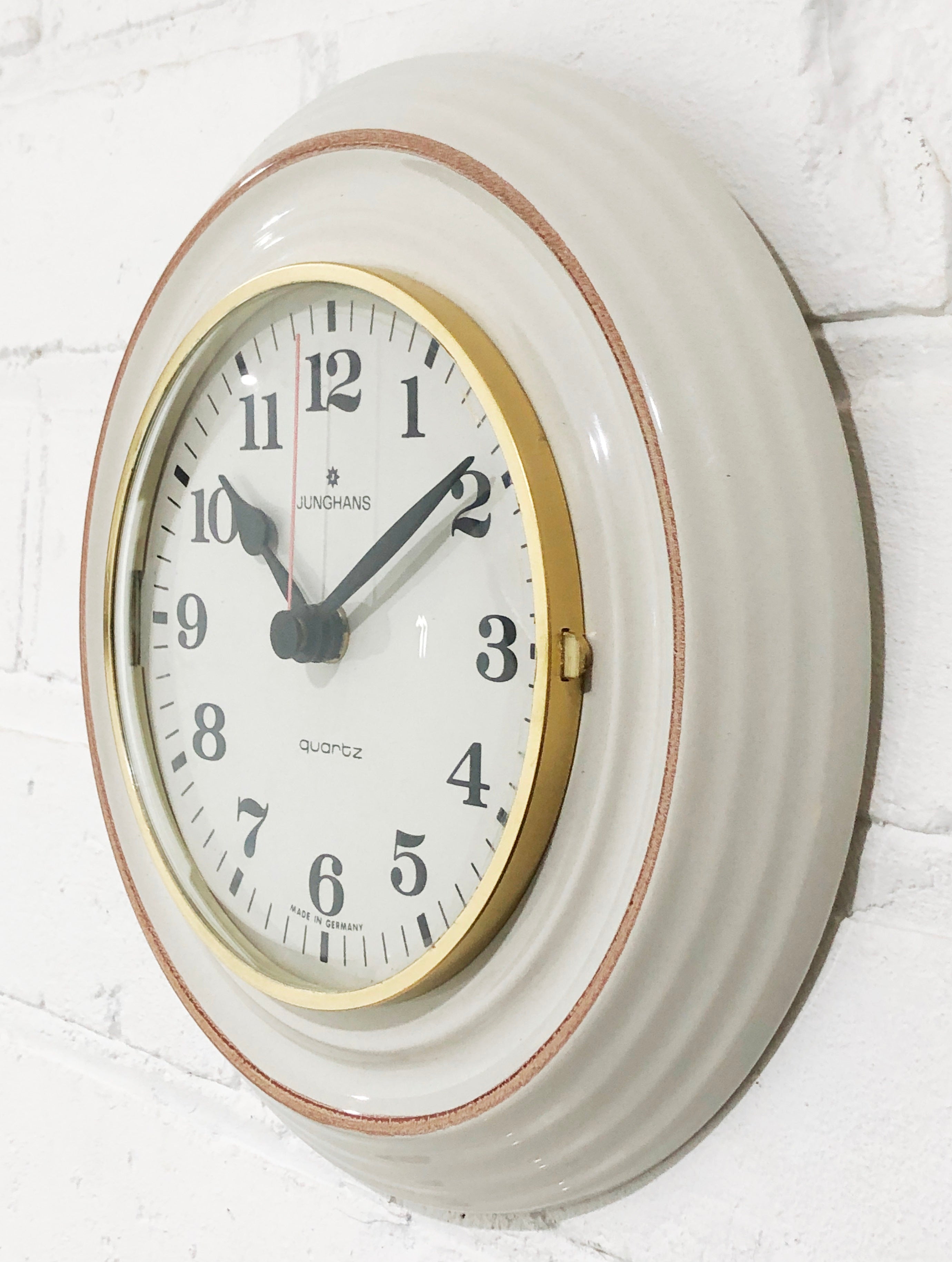 Vintage JUNGHANS Ceramic Quartz Kitchen Wall Clock | eXibit collection