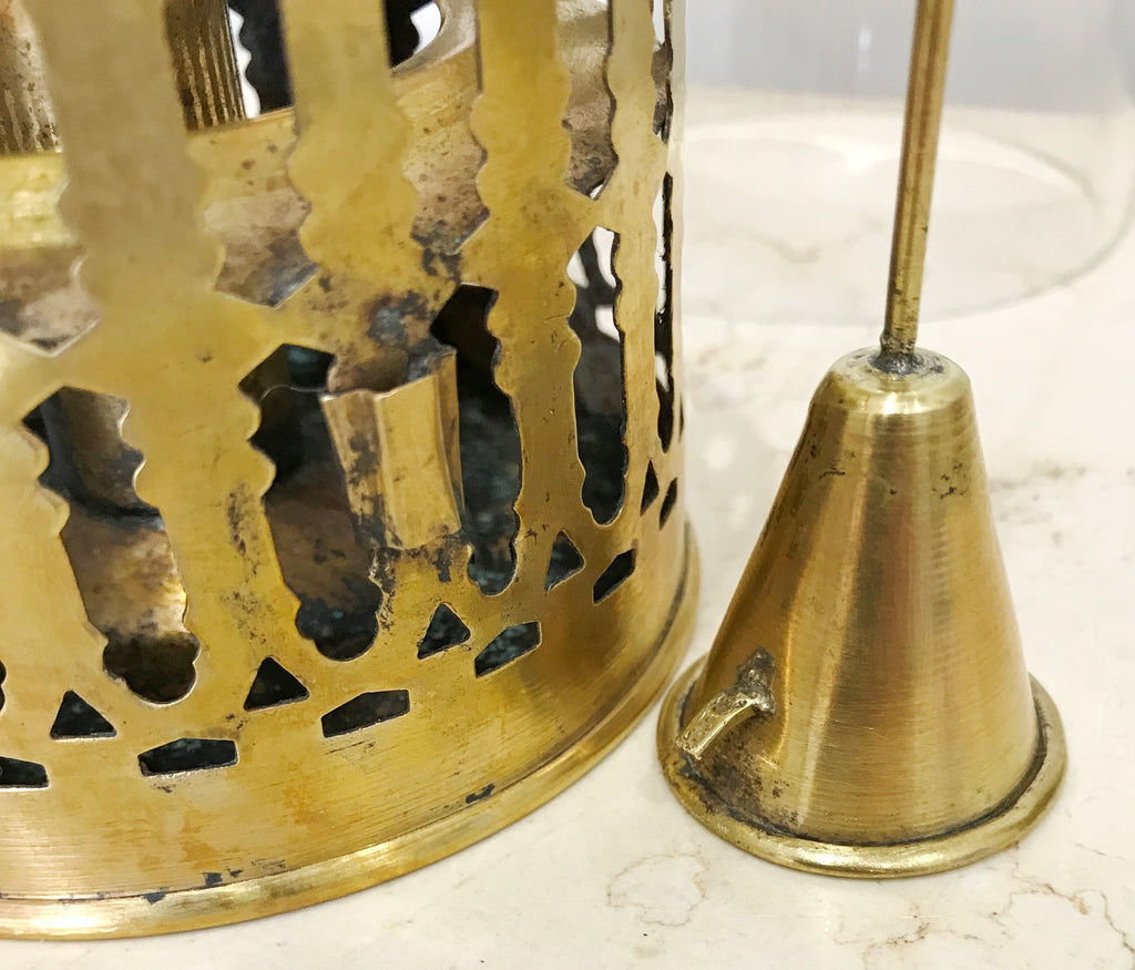 Ornate Brass Candle Lantern Holder | eXibit collection