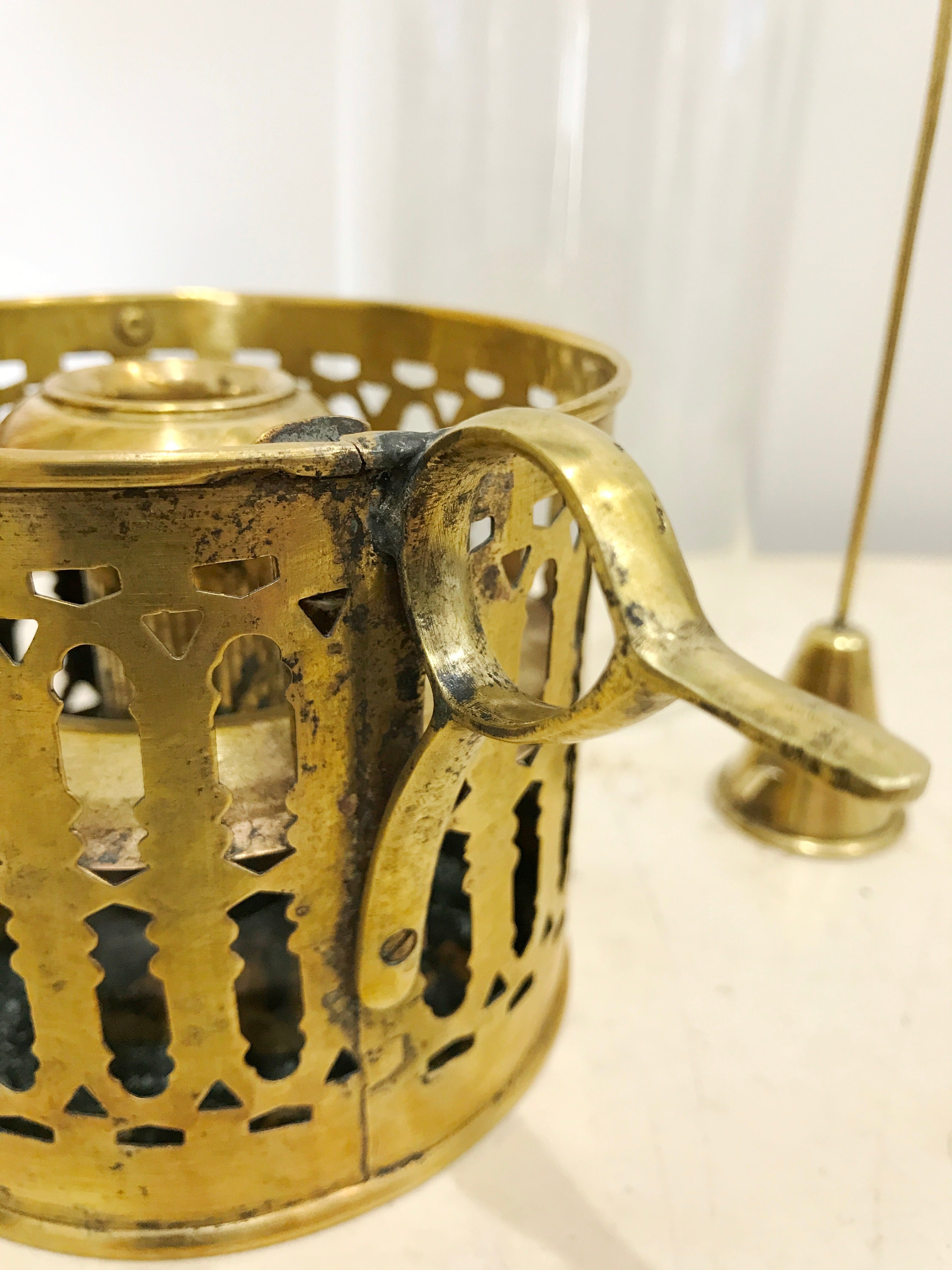 Ornate Brass Candle Lantern Holder | eXibit collection