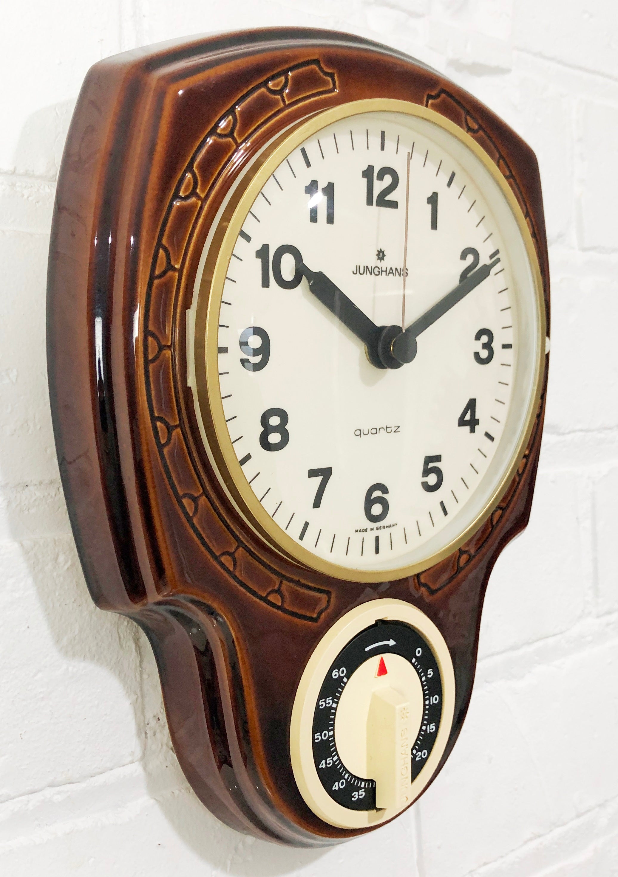 Vintage Junghans Kitchen Timer Quartz Ceramic Wall Clock | eXibit collection