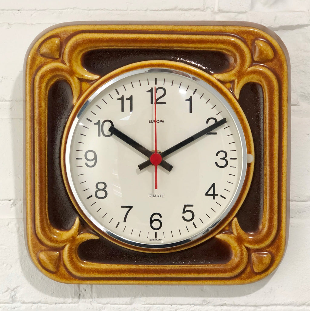 Vintage EUROPA German Quartz Ceramic Wall Clock | eXibit collection