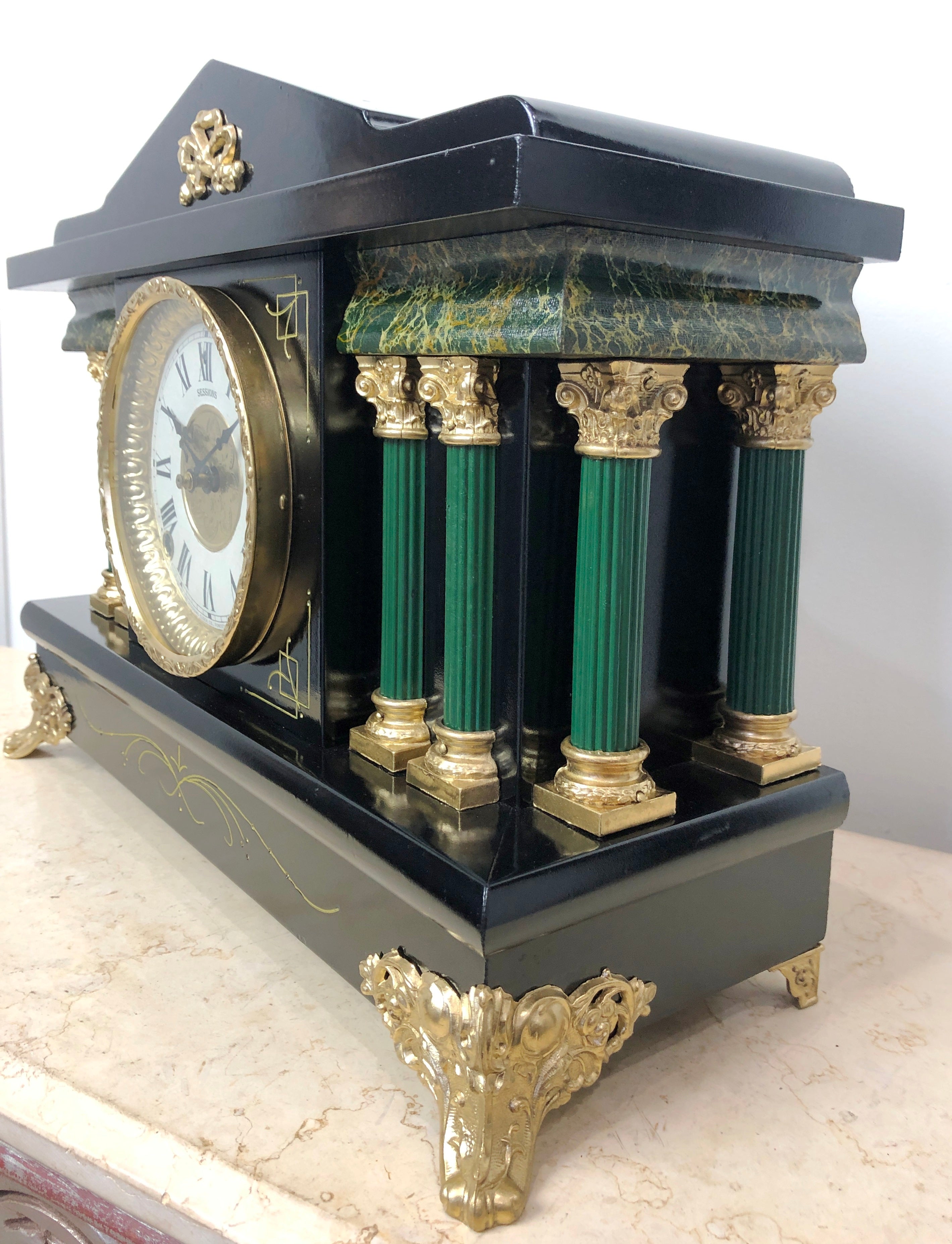 Antique Sessions Hammer Chime Mantel Clock | eXibit collection