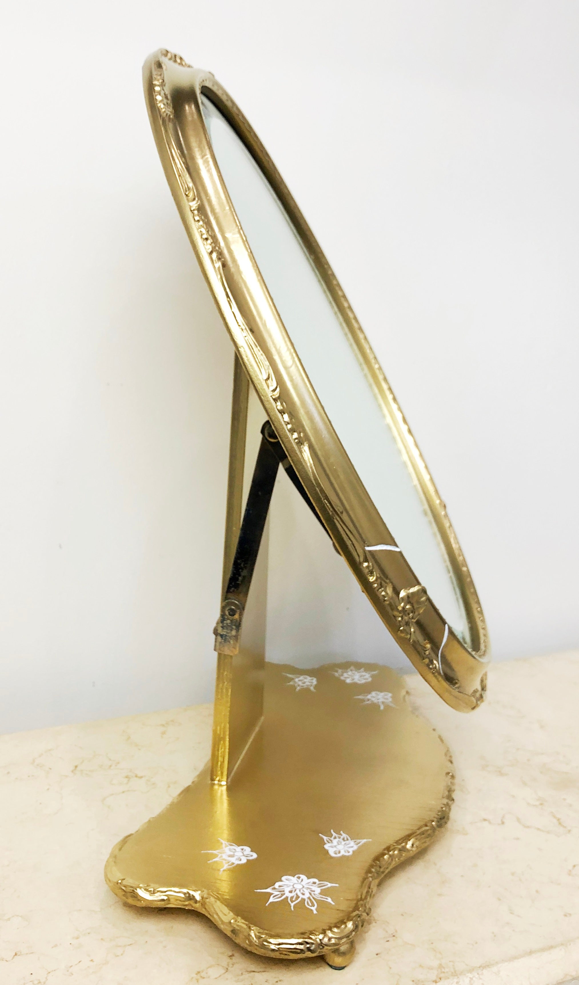 Vintage Ornate Wooden Vanity Gold Dressing Mirror | Adelaide Clocks