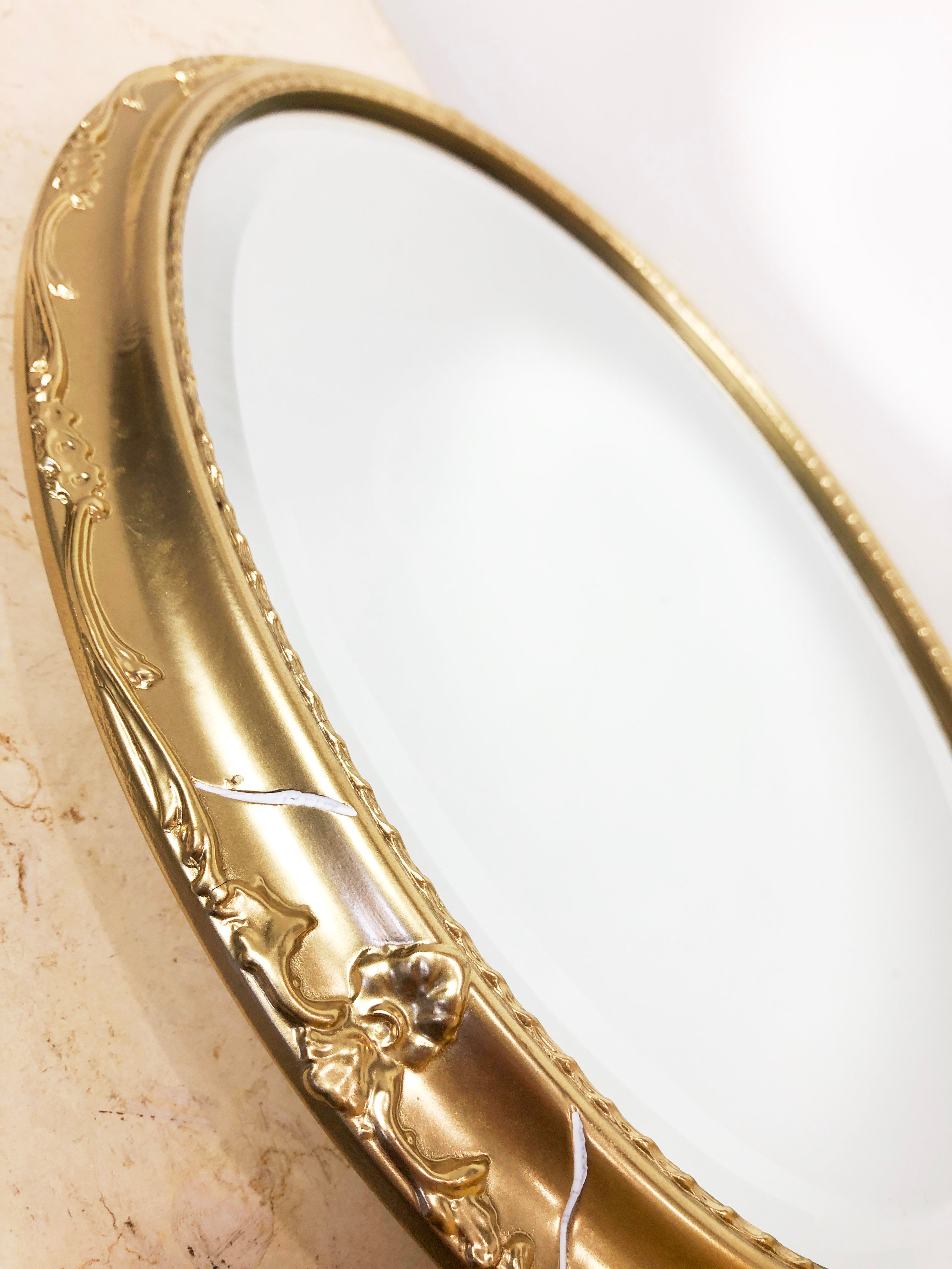 Vintage Ornate Wooden Vanity Gold Dressing Mirror | Adelaide Clocks