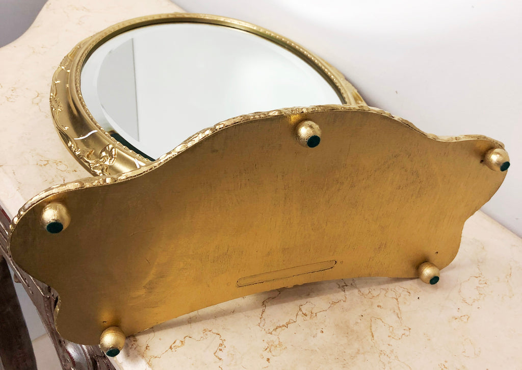 Vintage Ornate Wooden Vanity Gold Dressing Mirror | Adelaide Clocks