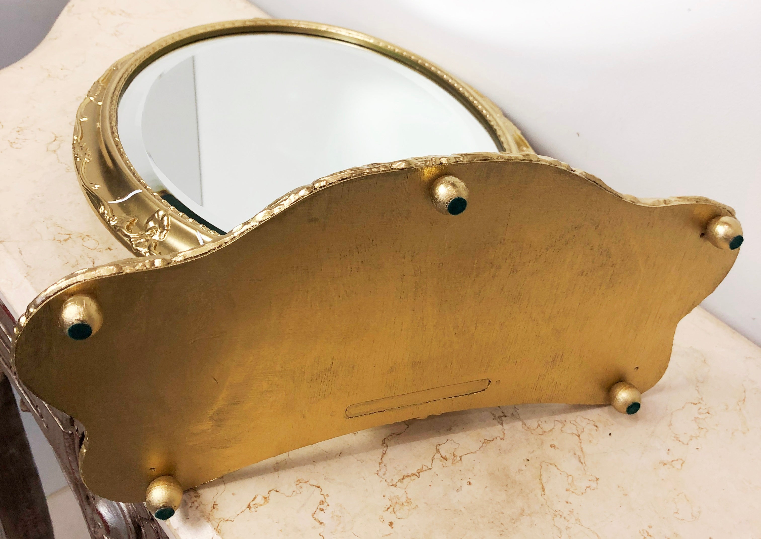 Vintage Ornate Wooden Vanity Gold Dressing Mirror | Adelaide Clocks