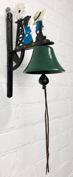 Vintage Cast Iron Wall Mount Farmer Door Bell | eXibit collection