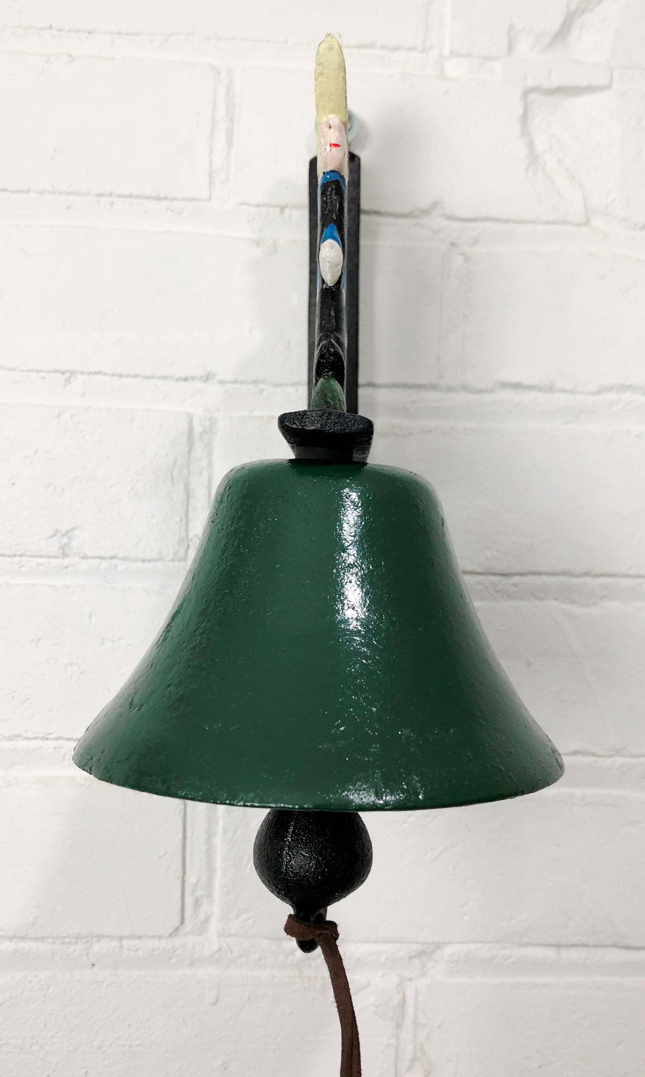 Vintage Cast Iron Wall Mount Farmer Door Bell | eXibit collection