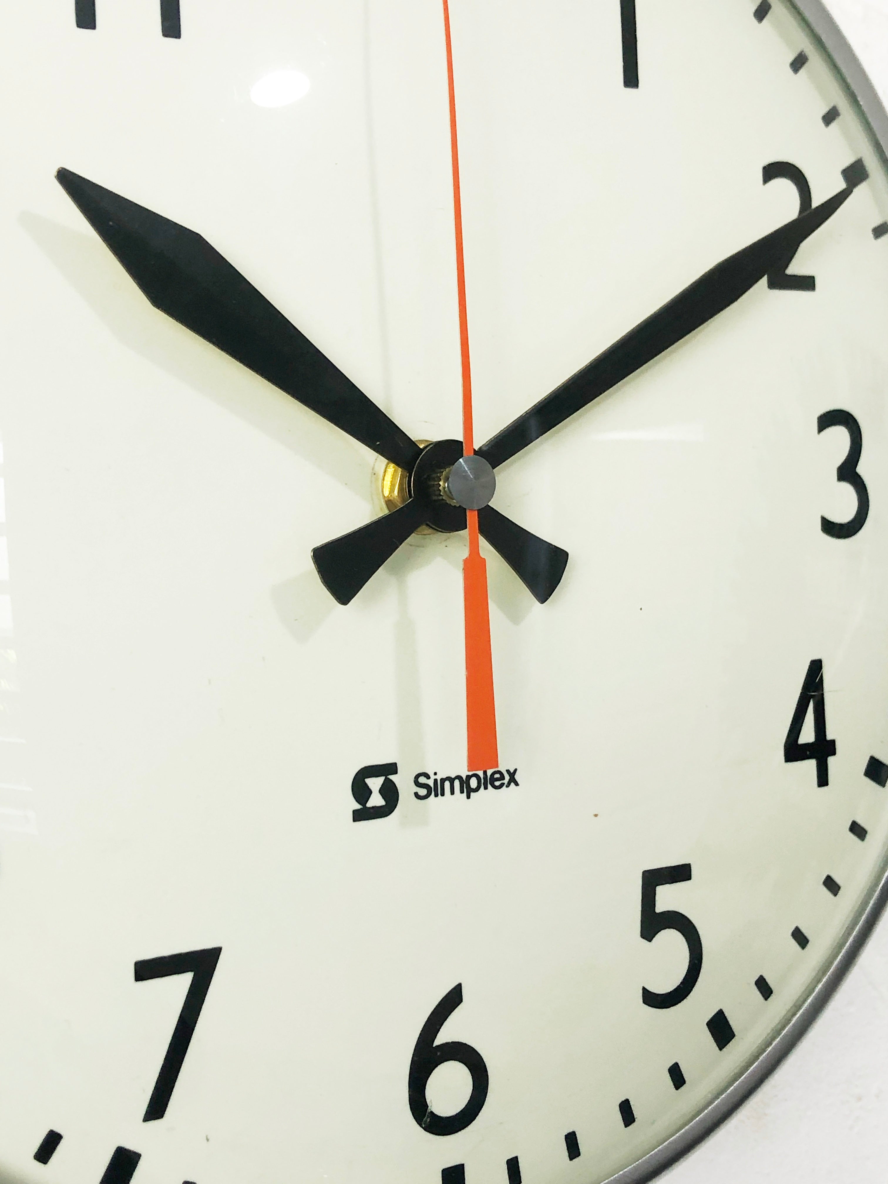 Vintage SIMPLEX Battery Wall School Clock | Adelaide Clocks
