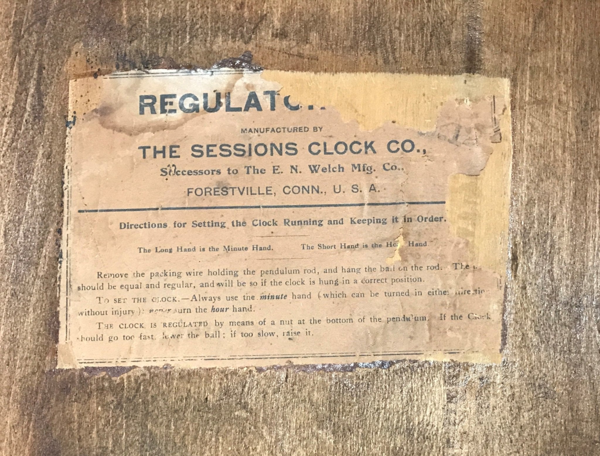 Antique SESSIONS Pendulum Wall Clock | Adelaide Clocks